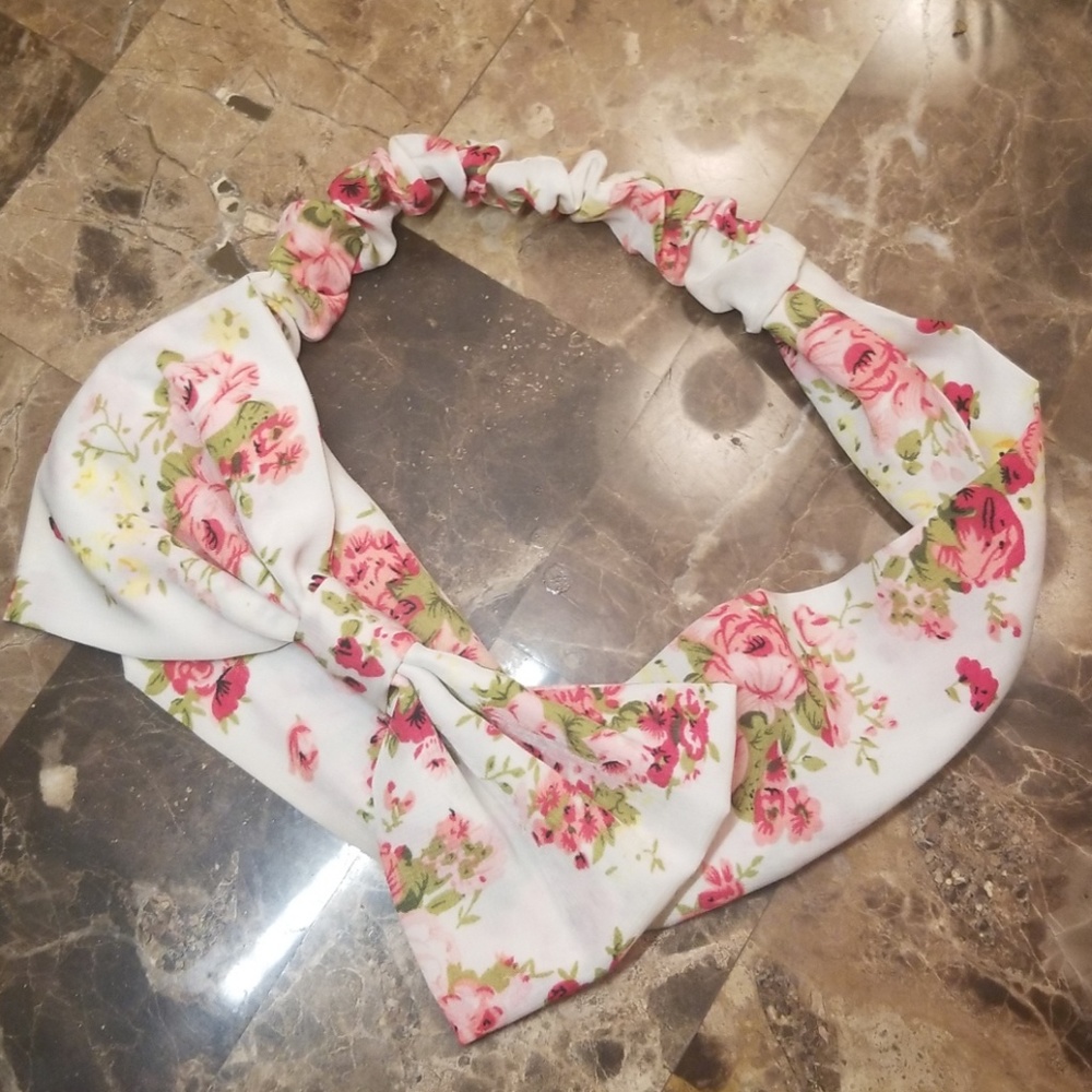 Floral bow headband